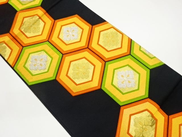 JAPANESE FUKURO OBI / WOVEN KIKKO WITH FLOWER